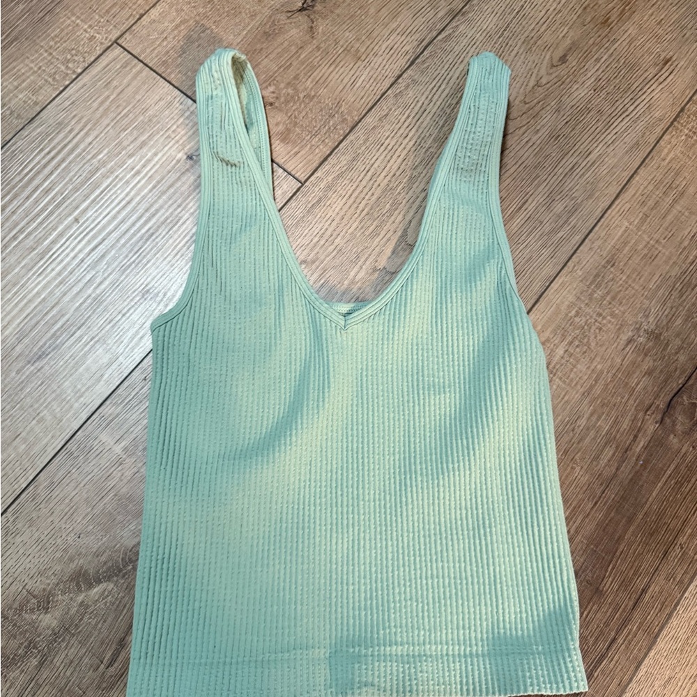 Mint Green Ribbed Tank Top